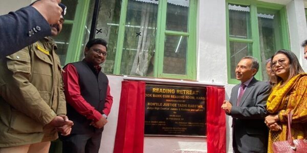 Justice Tashi Rabstan inaugurates Reading Retreat Book Bank cum Reading Room