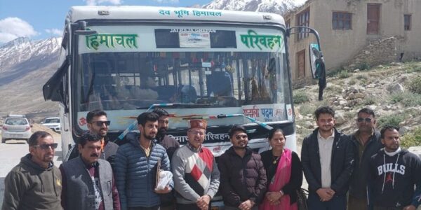 Himachal Road Transport Corporation commence trail bus service between Kaylong to Padum