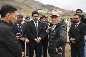 Chief Justice of J&K and Ladakh (Acting) Justice Tashi Rabstan reviews developmental works at Munsiff Court Complex, Drass