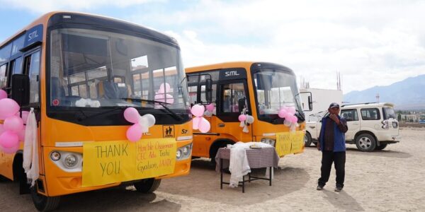 LAHDC Leh Enhances Education Access in Ladakh with Bus Donations to LBA Schools