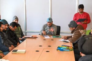 JD Sports, Tahir Zubaidi, chairs preview meeting for upcoming Ice Hockey LG Cup in Kargil