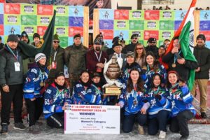 LG Mishra attends final match of LG Ice Hockey Cup Championship 2024-25 at Kargil