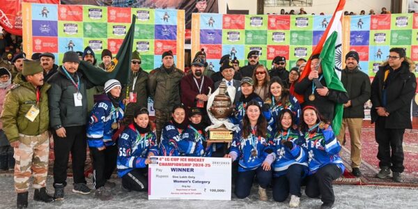 LG Mishra attends final match of LG Ice Hockey Cup Championship 2024-25 at Kargil