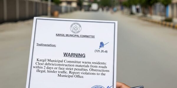 Municipal Committee Kargil Warns Against Road Obstructions