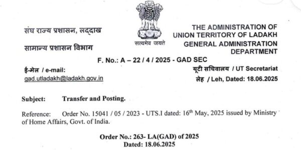 Rakesh Kumar and Romil Singh Appointed as New Deputy Commissioners of Kargil and Leh