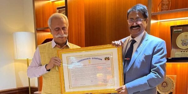 Prof. Saket Kushwaha HVC UoL, honoured by Governor of Arunachal Pradesh for transformative leadership at Rajiv Gandhi University.