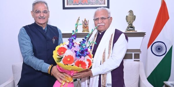 LG Kavinder Gupta Meets Union Minister Khattar, Seeks Central Aid for Ladakh’s Development Projects