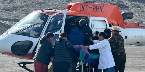 B-3 Helicopter services were inaugurated today at Diskit, Nubra