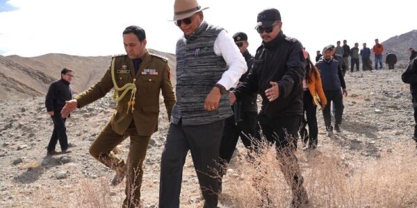 LG Vinai Kumar Saxena Inspects Water Conservation Projects in Ladakh to Tackle Scarcity
