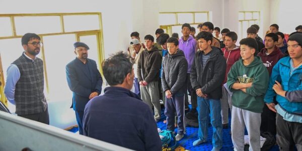 CEC Dr Jaffer inspects temporary school building for Specially Abled Students at Kurbathang