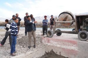 Administrative Secretary PWD inspects ongoing works at Sindhu Ghat