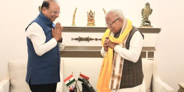 LG Saxena meets Union Minister for Housing & Urban Affairs Manohar Lal Khattar in New Delhi Discusses key infrastructure development projects for Ladakh