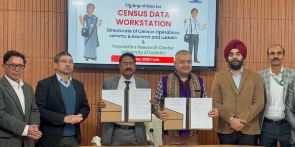 Directorate of Census Operations Signs MoU with University of Ladakh for Census Data Workstations in Leh & Kargil