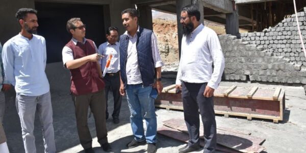 DC Drass Takes Stock of New School Building Project of Bhimbat Higher Secondary School