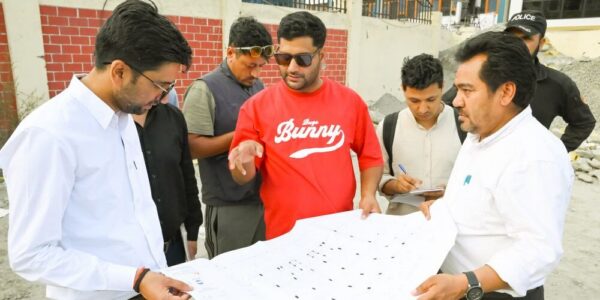 DC Inspects Construction of Multi-Sports Complex at Kargil Town